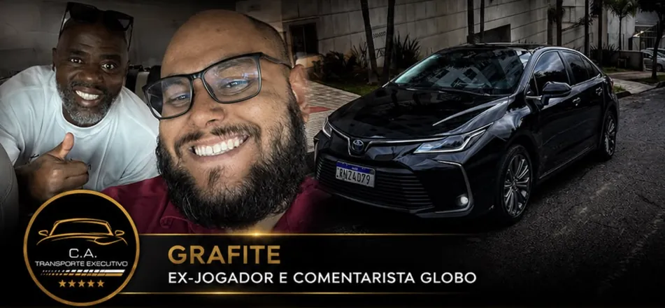 Grafite, ex-jogador e comentarista da Globo, cliente da C.A. Transporte Executivo
